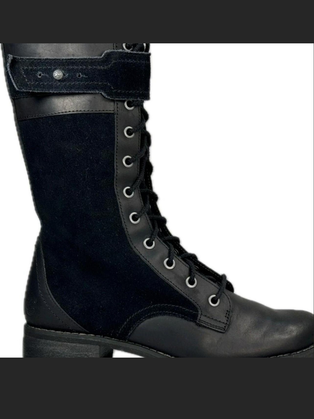 Timberland Black Lace-Up Leather & Suede Ankle Boots